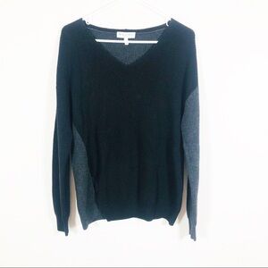 🔥 Michael Stars black and gray ribbed asymmetric sweater